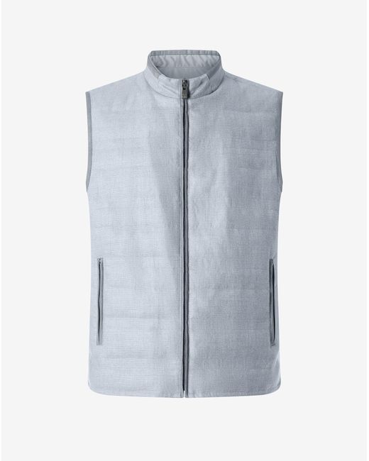 Corneliani Blue Reversible Padded Waistcoat for men