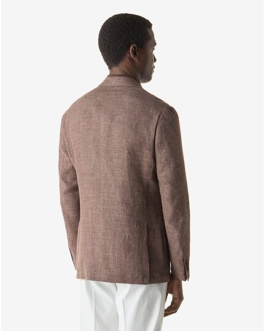 Corneliani Brown Hopsack Jacket for men