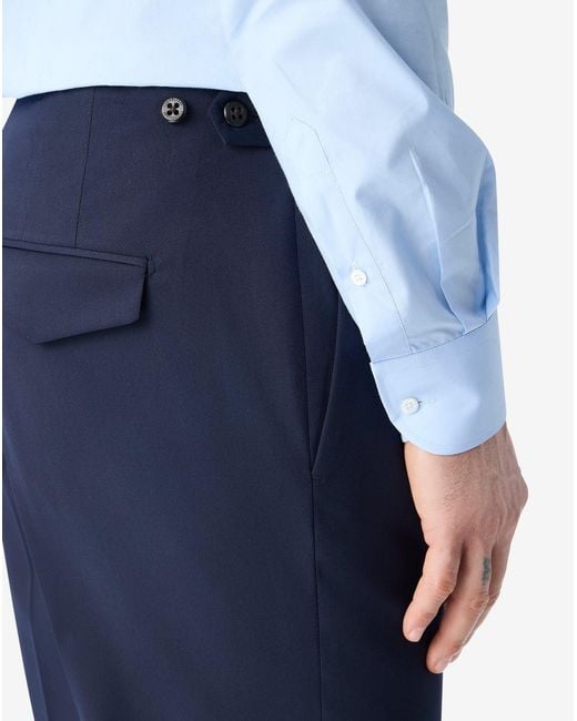 Corneliani Blue Stretch Wool Trousers for men