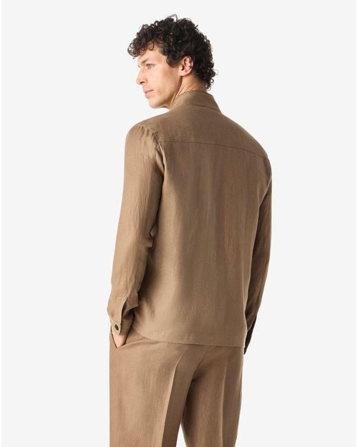 Corneliani Natural Linen Twill Overshirt for men