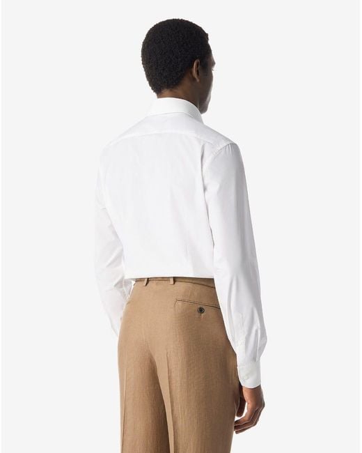 Corneliani White Cotton Poplin Shirt for men