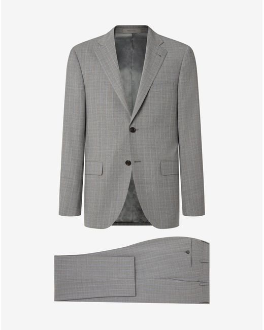 Corneliani Gray Naturally Stretch Wool Suit for men