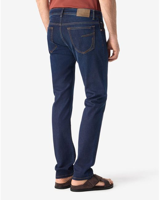 Corneliani Blue 5-Pocket Trousers Made From Stretch Denim for men