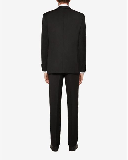 Corneliani Black Lined Wool Suit for men