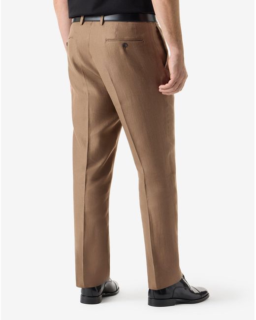 Corneliani Natural Linen-Twill Chino Trousers for men