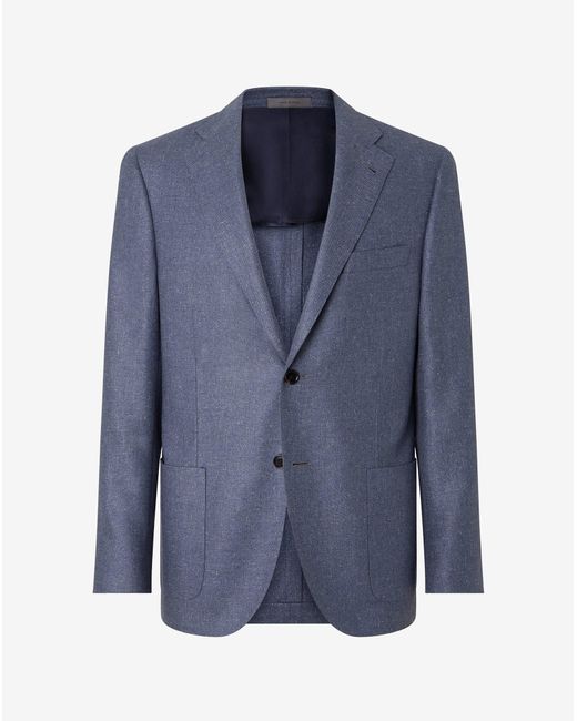 Corneliani Blue Denim Wool And Silk Jacket for men