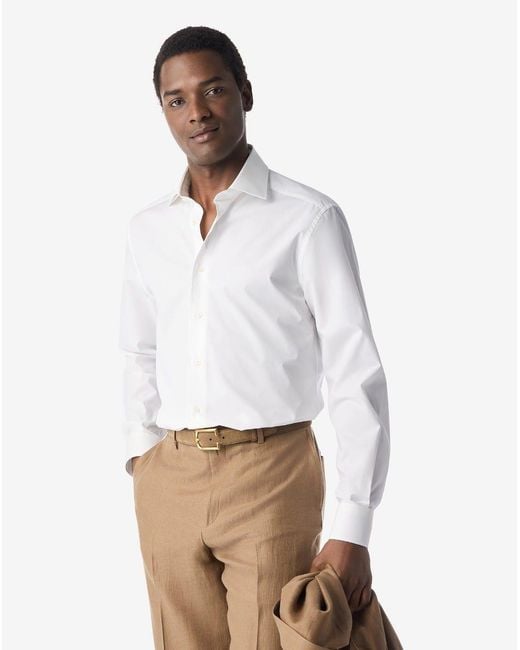 Corneliani White Cotton Poplin Shirt for men