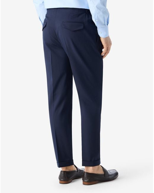 Corneliani Blue Stretch Wool Trousers for men