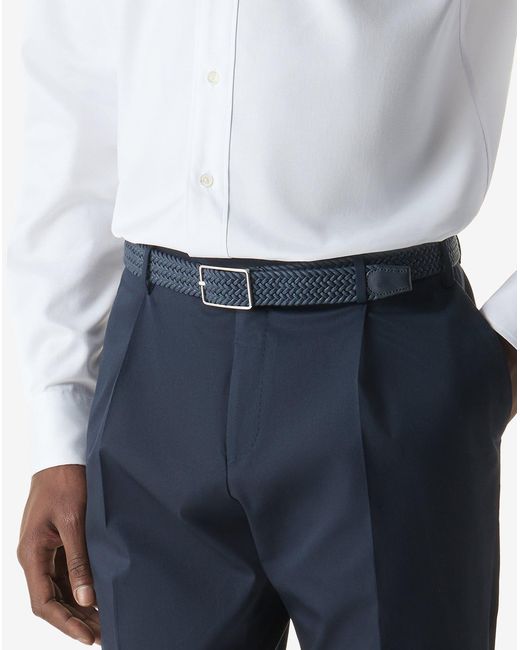 Corneliani Blue Braided Waxed Cotton Belt for men