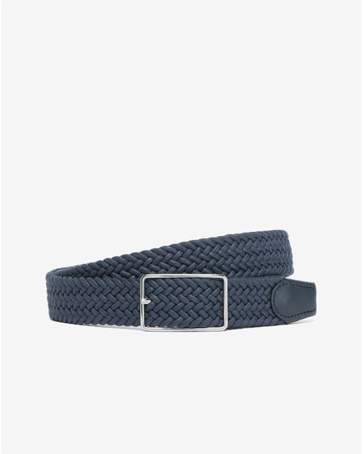 Corneliani Blue Braided Waxed Cotton Belt for men