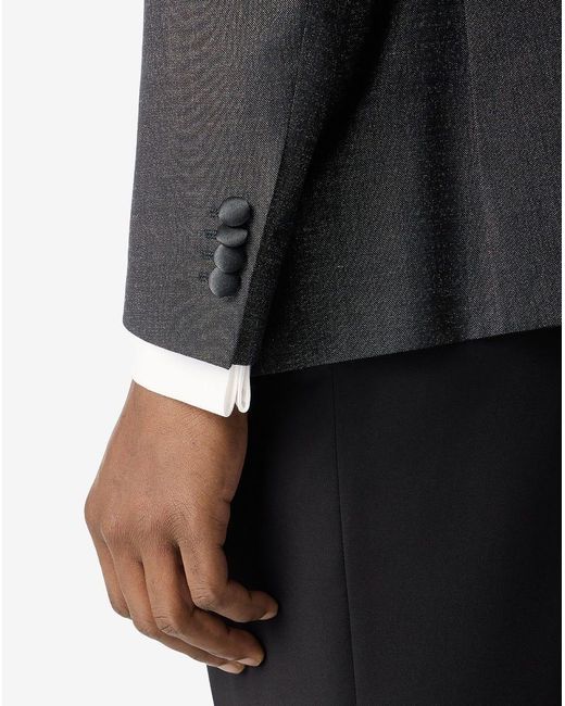 Corneliani Black Lamé Wool Tuxedo Jacket for men