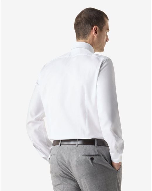 Corneliani White Royal Oxford Cotton Shirt for men