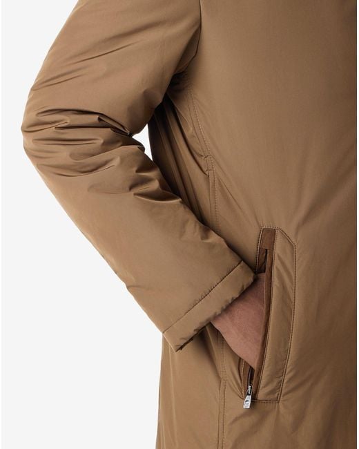 Corneliani Brown Technical Fabric Trench Coat With Detachable Vest for men