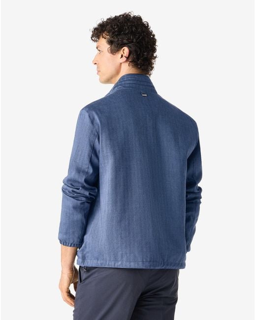Corneliani Blue Linen-Blend Jacket for men