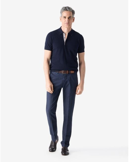 Corneliani Blue Garment-Dyed Canvas Trousers for men