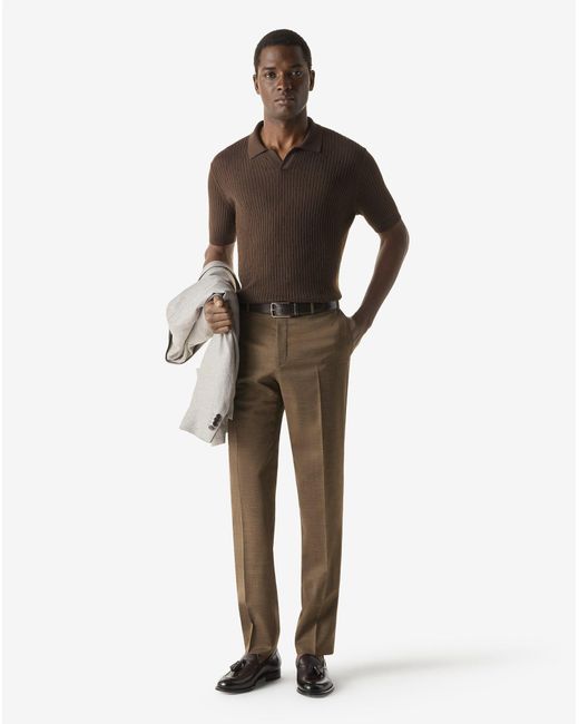 Corneliani Brown Wool And Stretch Linen Suit for men
