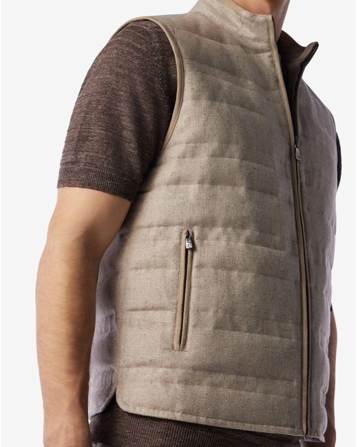 Corneliani Brown Reversible Down Gilet for men