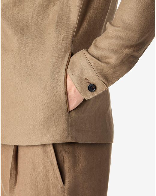 Corneliani Natural Linen Twill Overshirt for men