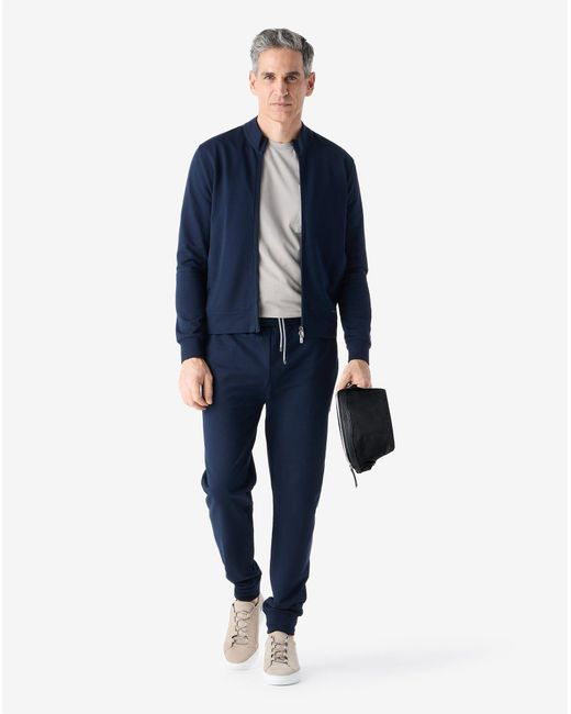 Corneliani Blue Lightweight Fleece Joggers for men