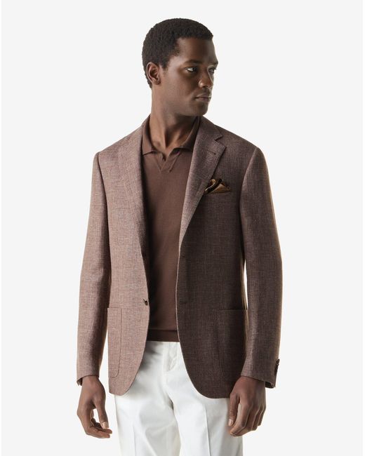 Corneliani Brown Hopsack Jacket for men