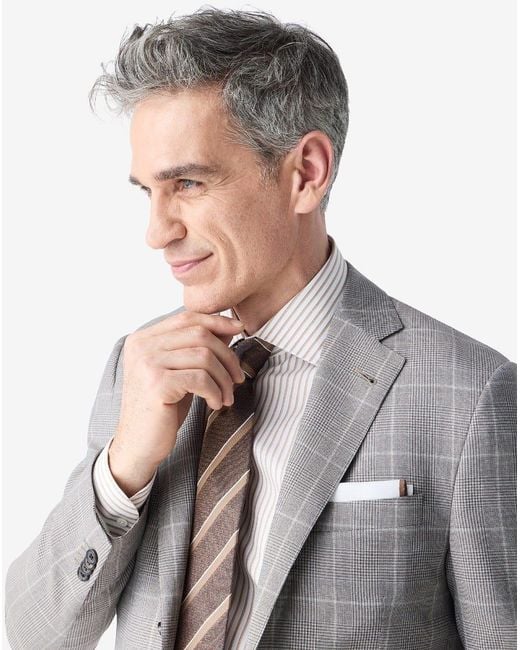 Corneliani Gray Glen Plaid Extra Fine Wool Jacket for men