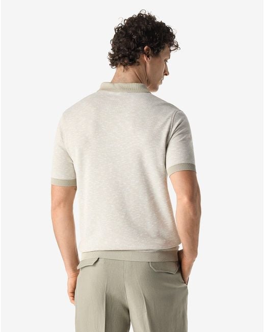 Corneliani White And Zipped Cotton Polo Shirt for men