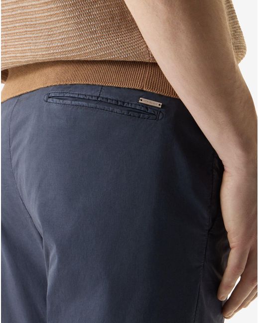 Corneliani Blue Garment-Dyed Gabardine Trousers for men