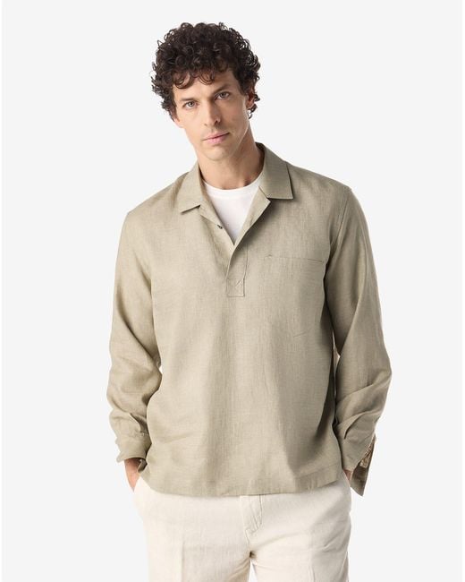 Corneliani Natural Chambray Linen Shirt for men