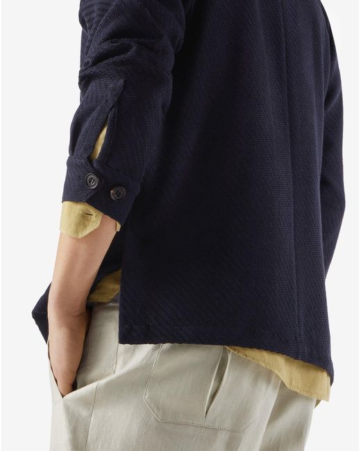 Corneliani Blue Linen And Silk Jersey Jacket for men