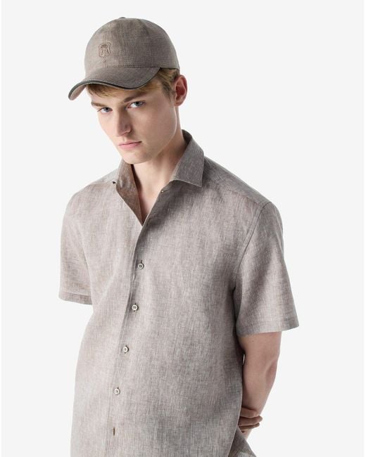Corneliani White Wool, Linen And Silk Baseball Cap for men