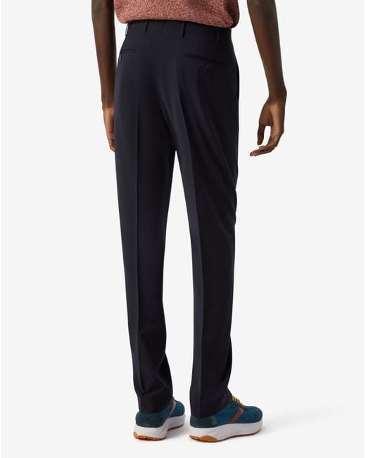 Corneliani Blue 120's Stretch Wool Trousers for men
