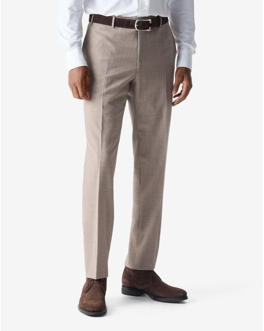 Corneliani Gray Stretch Wool Bengaline Trousers for men