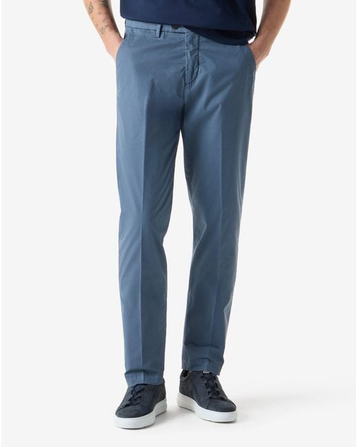 Corneliani Blue Garment-Dyed Air Force Gabardine Trousers for men