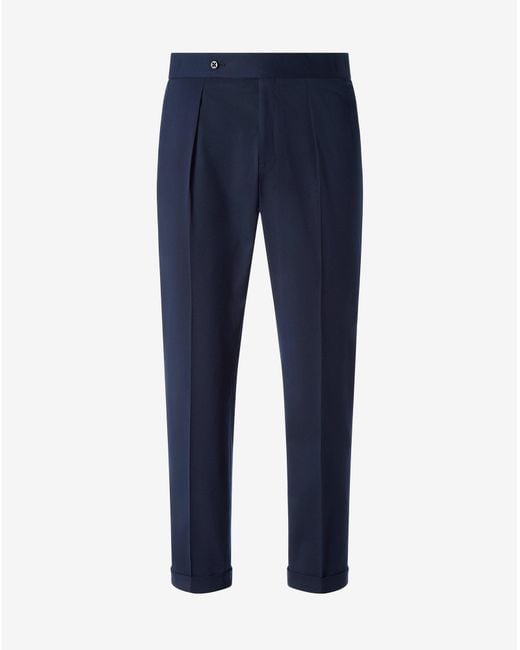 Corneliani Blue Stretch Wool Trousers for men