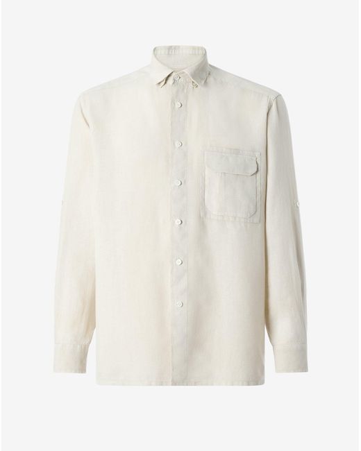 Corneliani White Pure Linen Shirt for men