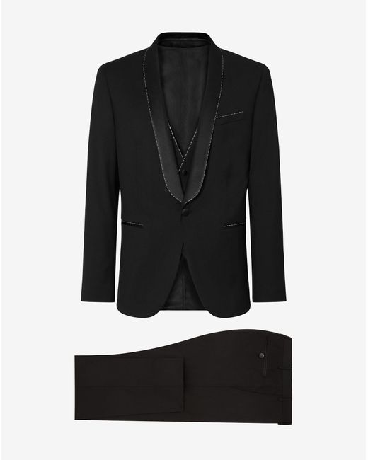 Corneliani Black 130's Wool Twill Tuxedo for men