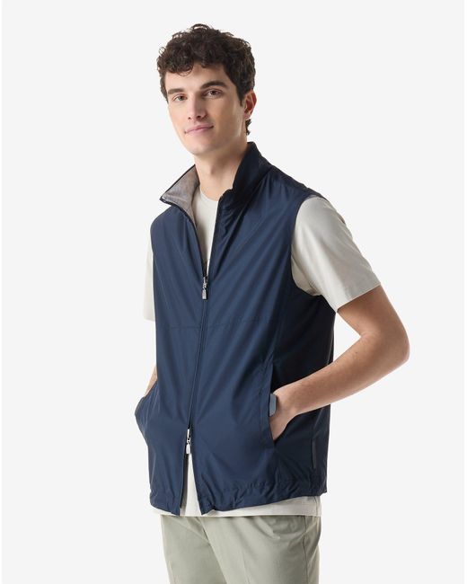 Corneliani Blue Technical Poplin Gilet for men