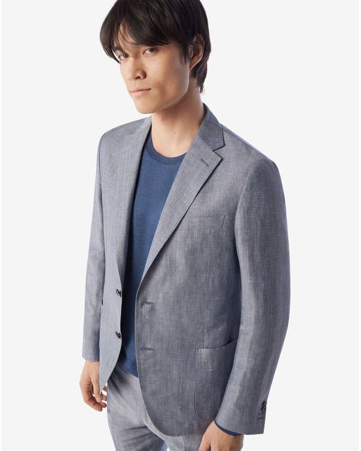 Corneliani Blue Denim Wool And Linen Suit for men