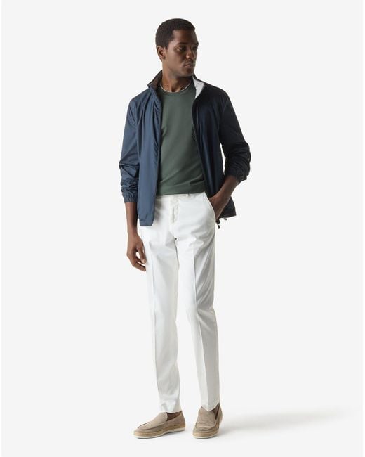 Corneliani White Stretch Gabardine Chinos for men