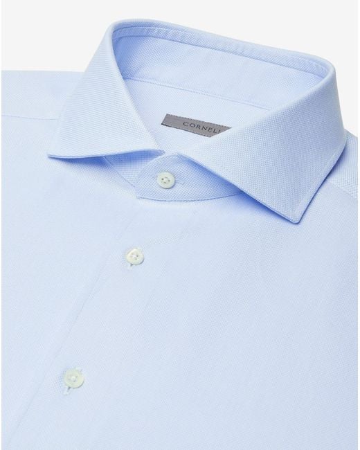 Corneliani Blue Royal Oxford Cotton Shirt for men