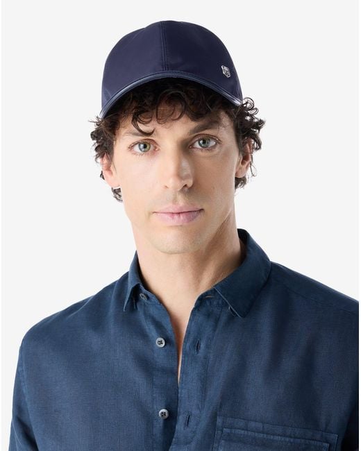Corneliani Blue Nylon Baseball Cap for men