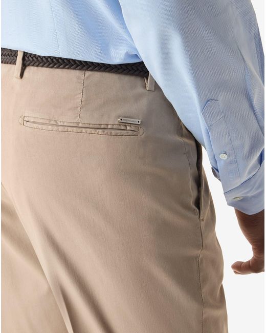 Corneliani Natural Garment-Dyed Gabardine Trousers for men