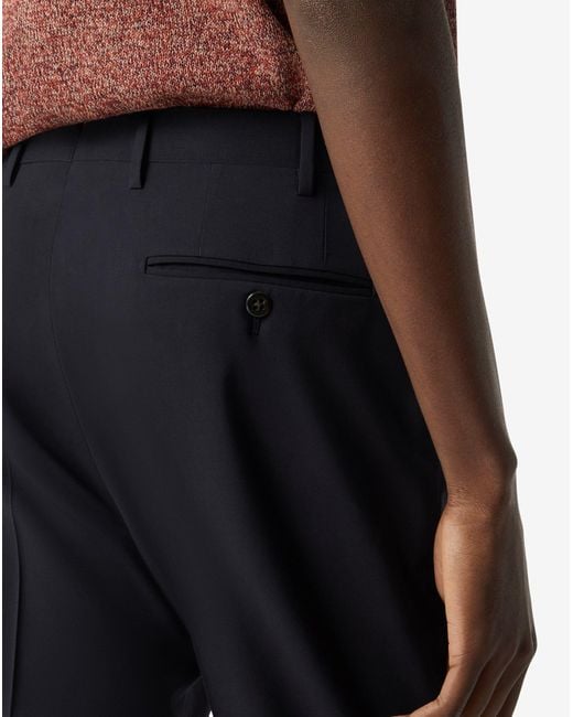 Corneliani Blue 120's Stretch Wool Trousers for men