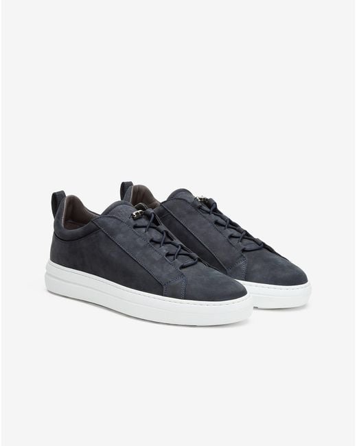Corneliani Blue Nabuk Trainers for men