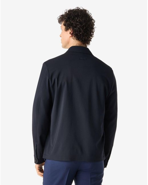 Corneliani Blue Stretch 120's Wool Overshirt for men