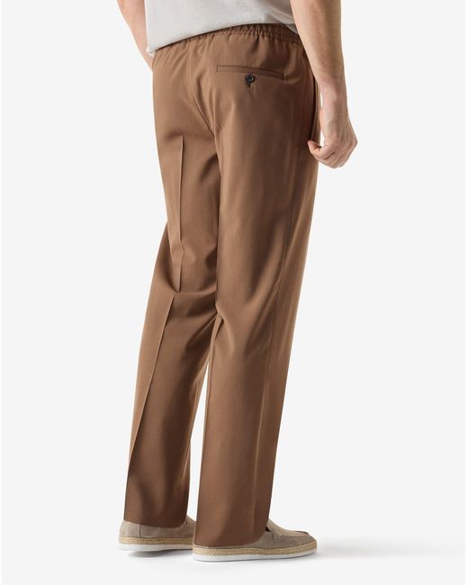 Corneliani Brown 120's Stretch Wool Trousers for men