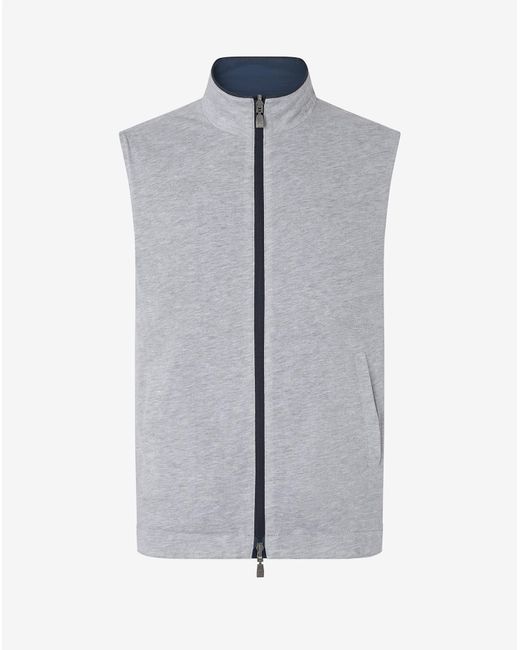 Corneliani Blue Technical Poplin Gilet for men