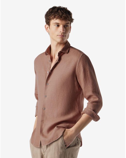 Camicia Color Ruggine di Corneliani in Brown da Uomo