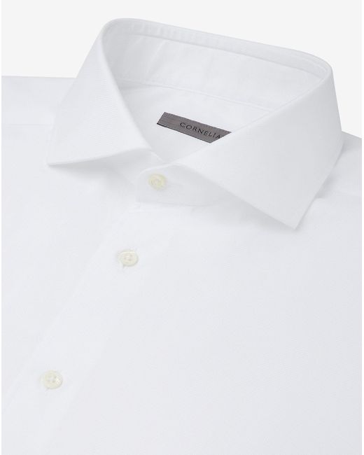 Corneliani White Royal Oxford Cotton Shirt for men