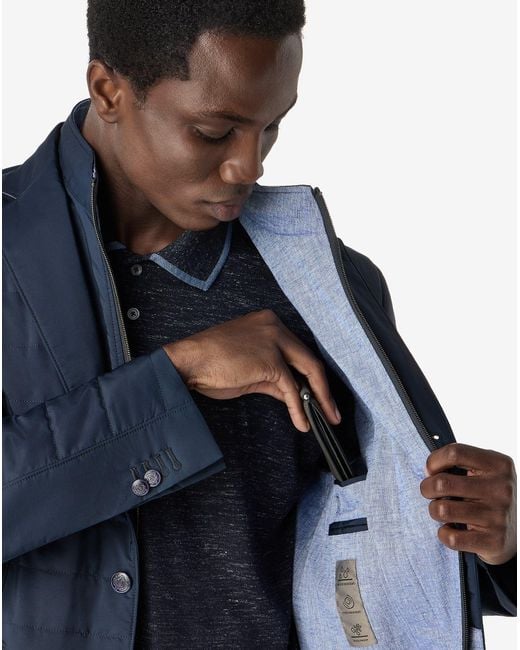 Corneliani Blue Water-Repellent Jacket With Inner Vest for men